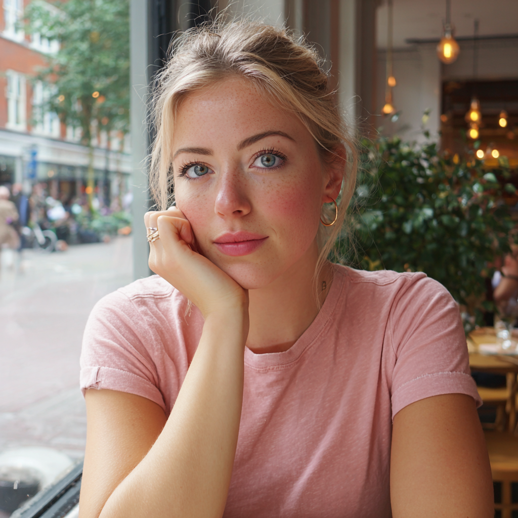 A woman sitting in a café | Source: Midjourney