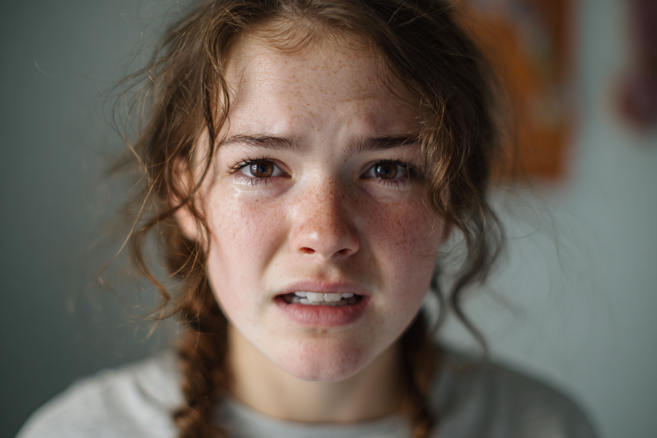 A girl crying | Source: Midjourney