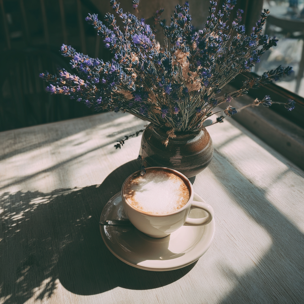 A cup of coffee on a table | Source: Midjourney